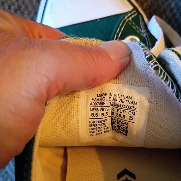 Converse All Star Low Top Unisex Sneaker Men’s Size 6.5 Womens Size 8.5 Green - Picture 12 of 12